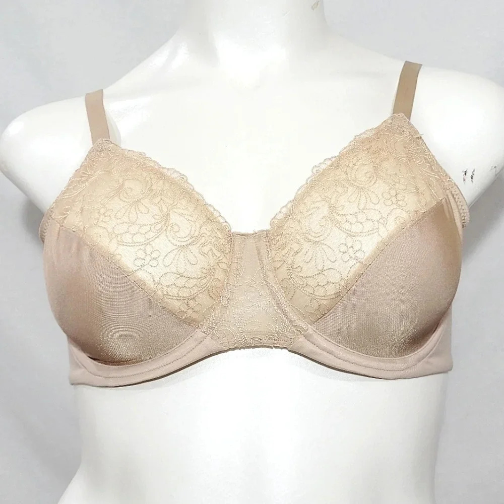 42DD Bali 3438 Glamorous Back-Smoothing UW Bra NUDE NWT